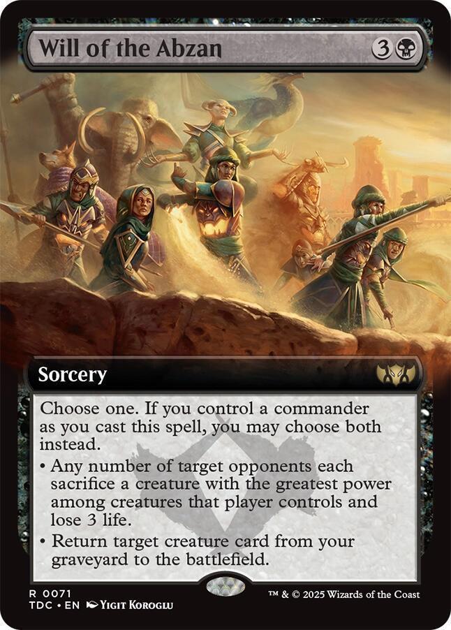 Will of the Abzan (Extended Art) - Commander: Tarkir: Dragonstorm (TDC)