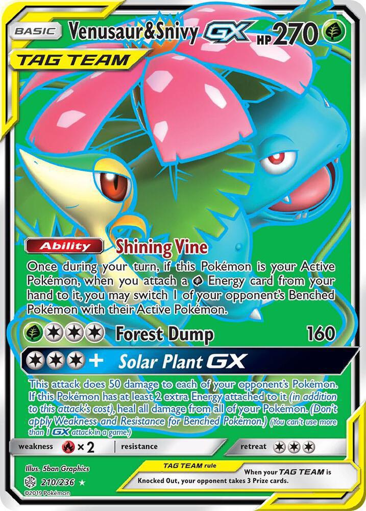 Venusaur & Snivy GX (Full Art) - SM - Cosmic Eclipse (SM12)