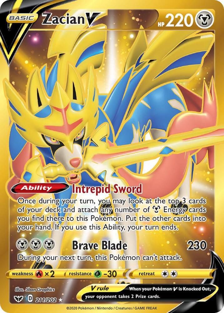Zacian V (Secret) - SWSH01: Sword & Shield Base Set (SWSH01)