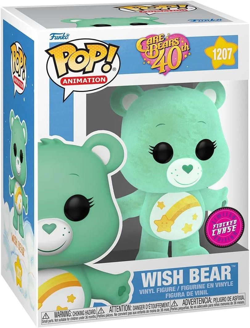 Funko POP! Care Bears 40th Anniversary Wish Bear #1207 Chase Flocked