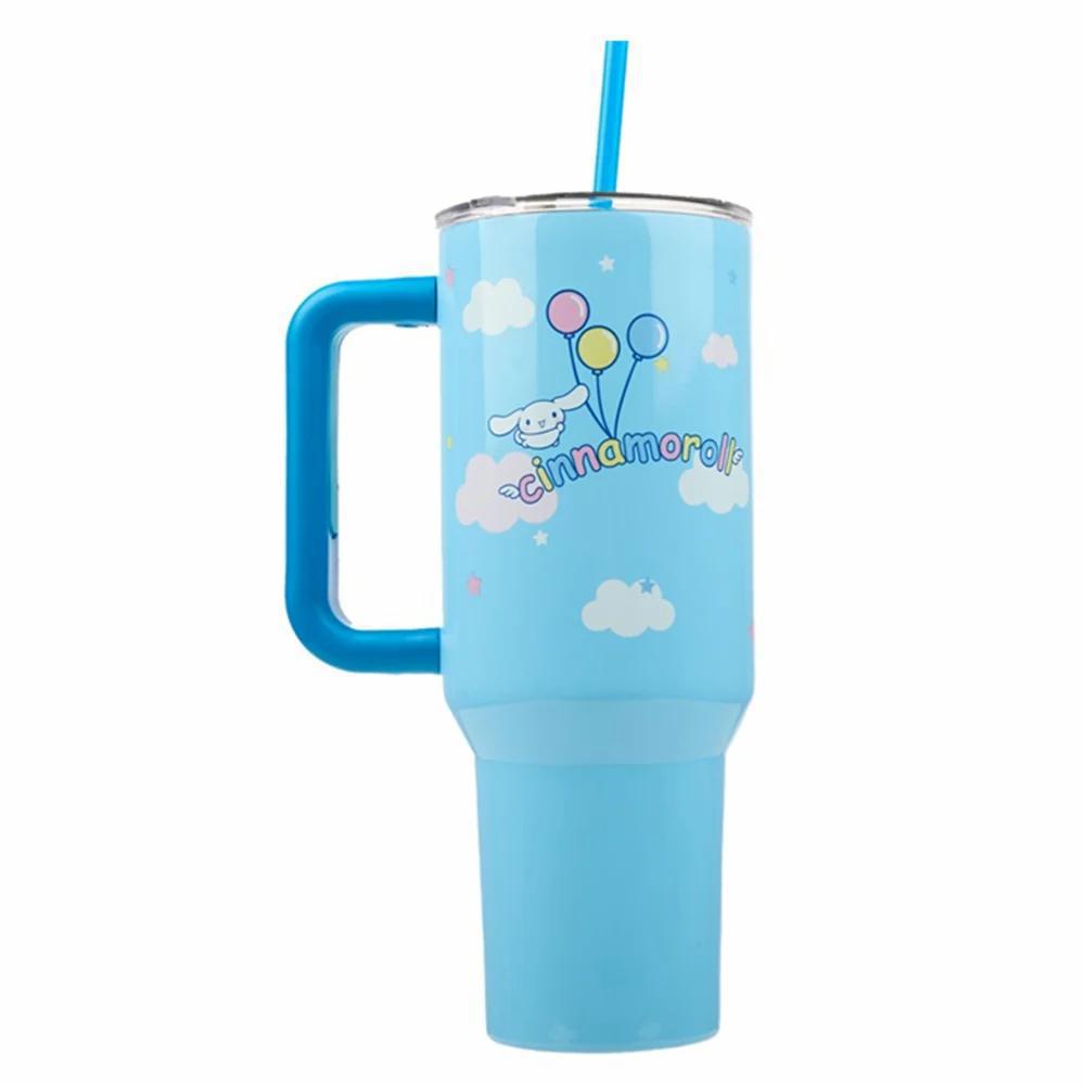 SANRIO CINNAMOROLL 40 OZ STAINLESS STEEL TUMBLER w/ STRAW & HANDLE