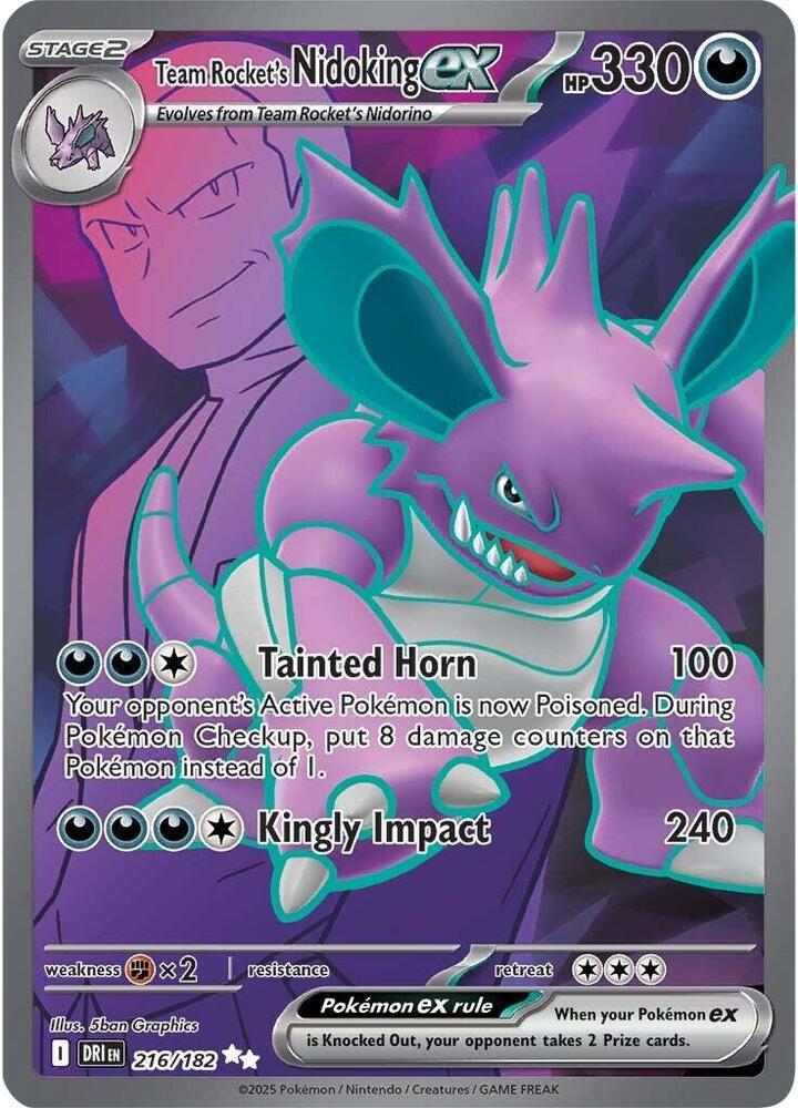 Team Rocket's Nidoking ex - 216/182 - SV10: Destined Rivals (DRI)