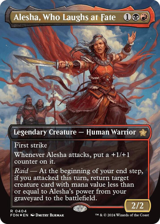 Alesha, Who Laughs at Fate (Borderless) (Mana Foil) - Foundations (FDN)