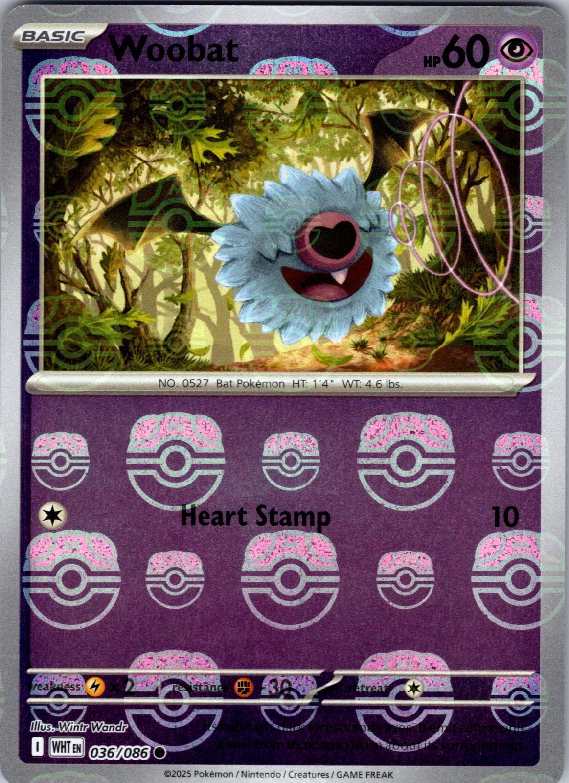 Woobat (Master Ball Pattern) - SV: White Flare (WHT)