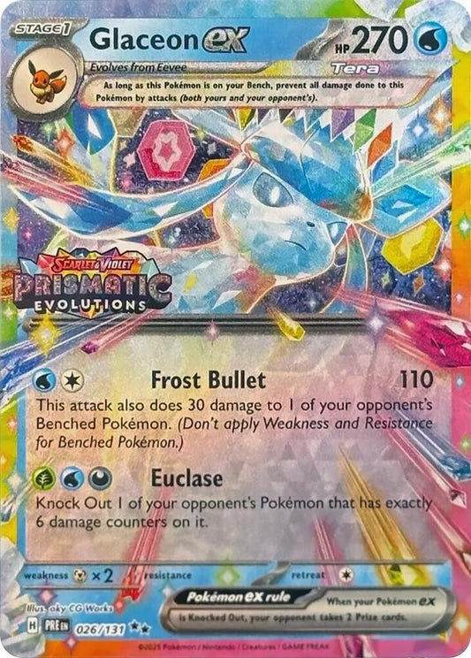 Glaceon ex - 026/131 (Prismatic Evolutions Stamp) - Miscellaneous Cards & Products (MCAP)