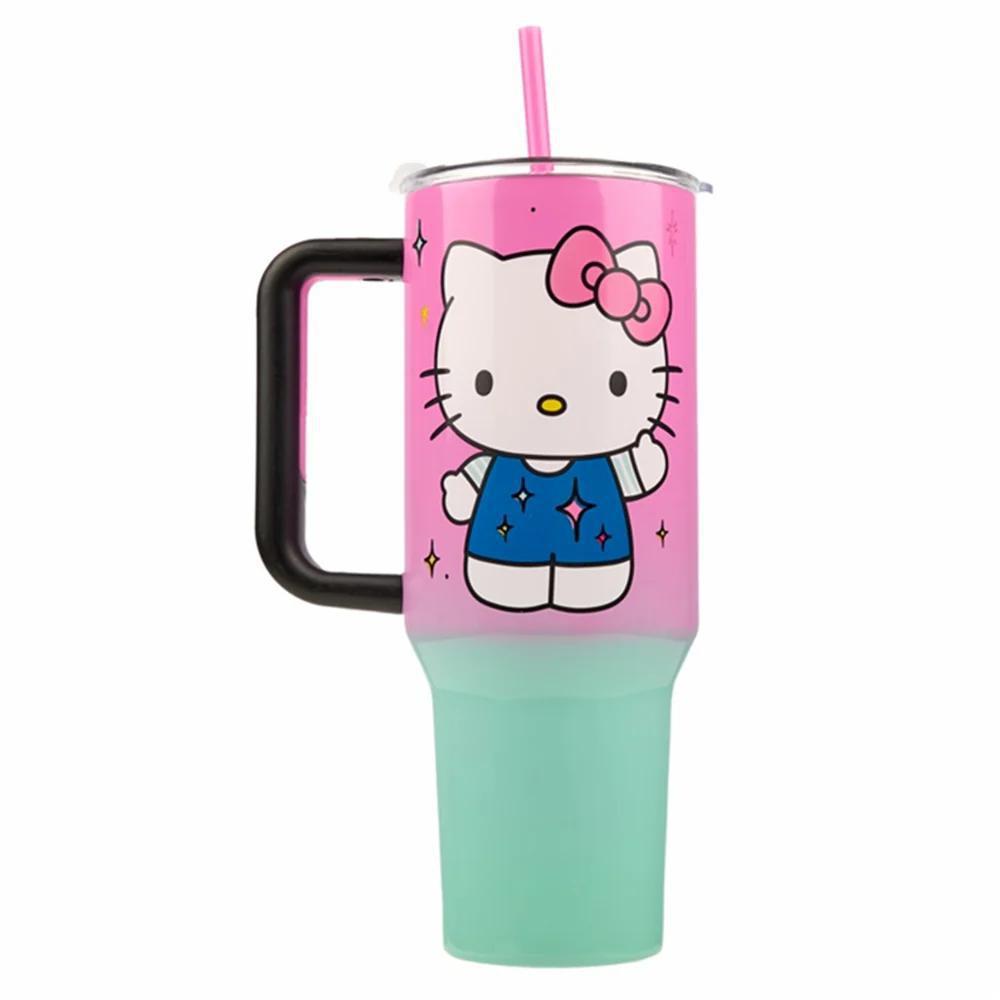 HELLO KITTY CORE 40 OZ STAINLESS STEEL TUMBLER w/ STRAW & HANDLE