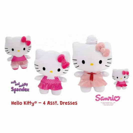 HELLO KITTY - 6IN 4 ASST. DRESSES -BALLERINA, SAILOR, POLKA DOT & PINK Plush