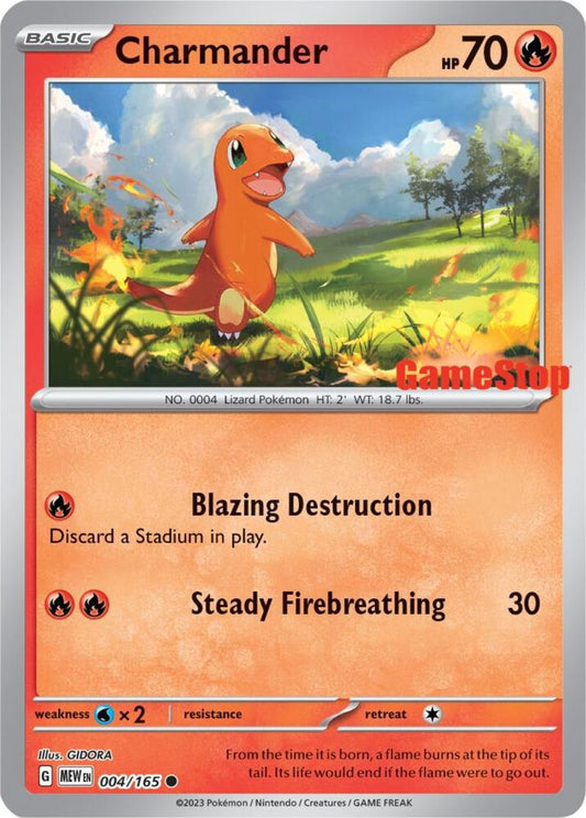 Charmander - 004/165 (GameStop Exclusive) - Miscellaneous Cards & Products (MCAP)(Reverse Holo)
