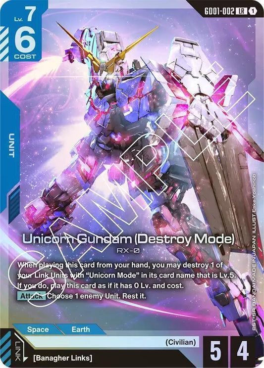 Unicorn Gundam (Destroy Mode) - Newtype Rising (GD01)