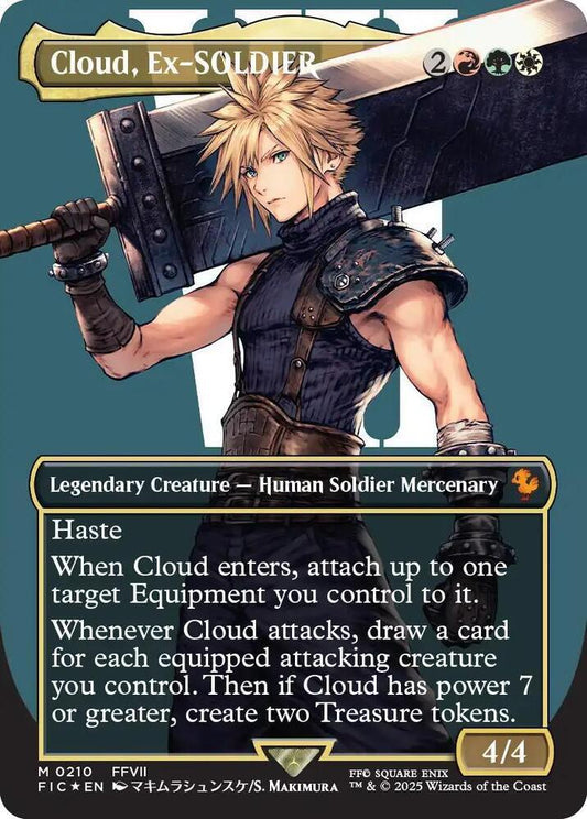 Cloud, Ex-SOLDIER (Borderless) (Surge Foil) - Commander: FINAL FANTASY (FIC)